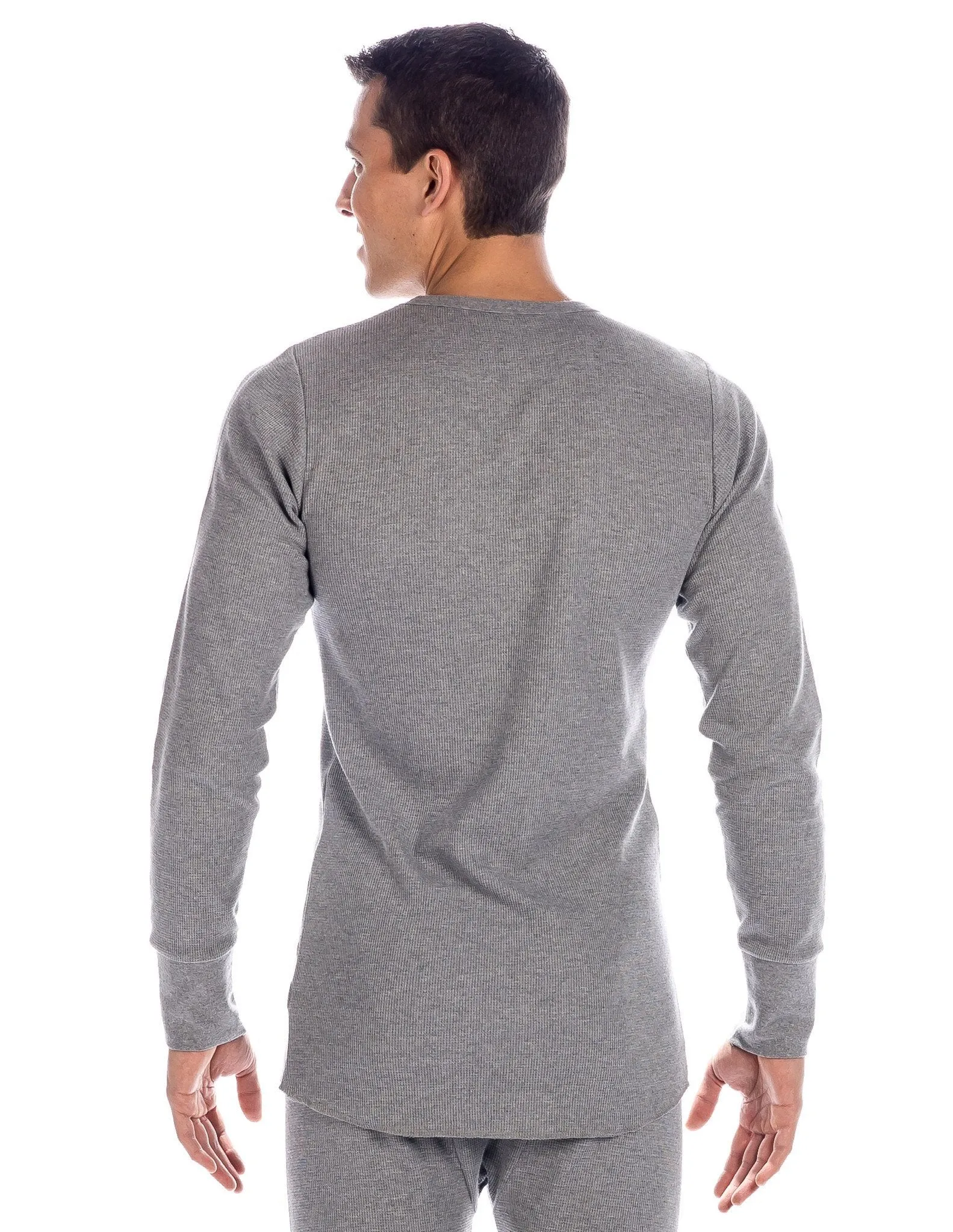 Men's Classic Waffle Knit Thermal Crew Top - Heather Gray