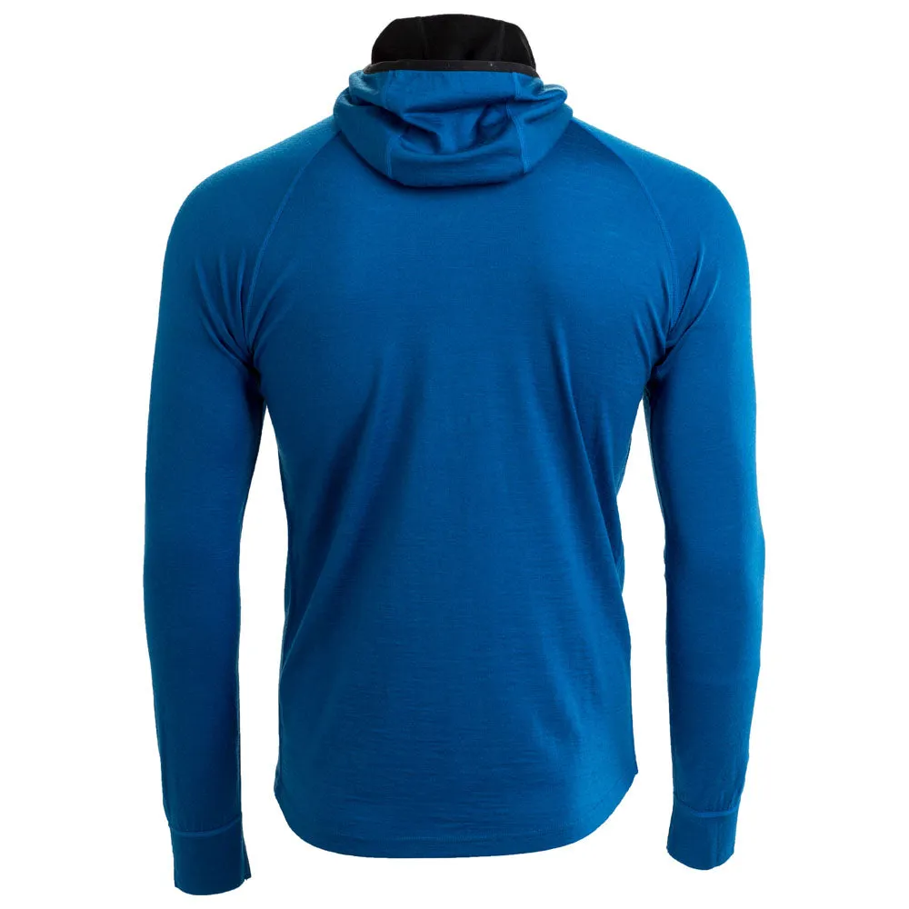 Mens Merino 200 Zip Neck Hoodie (Blue)