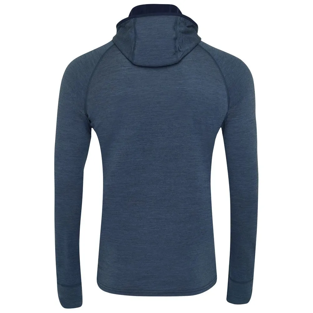 Mens Merino 200 Zip Neck Hoodie (Denim)