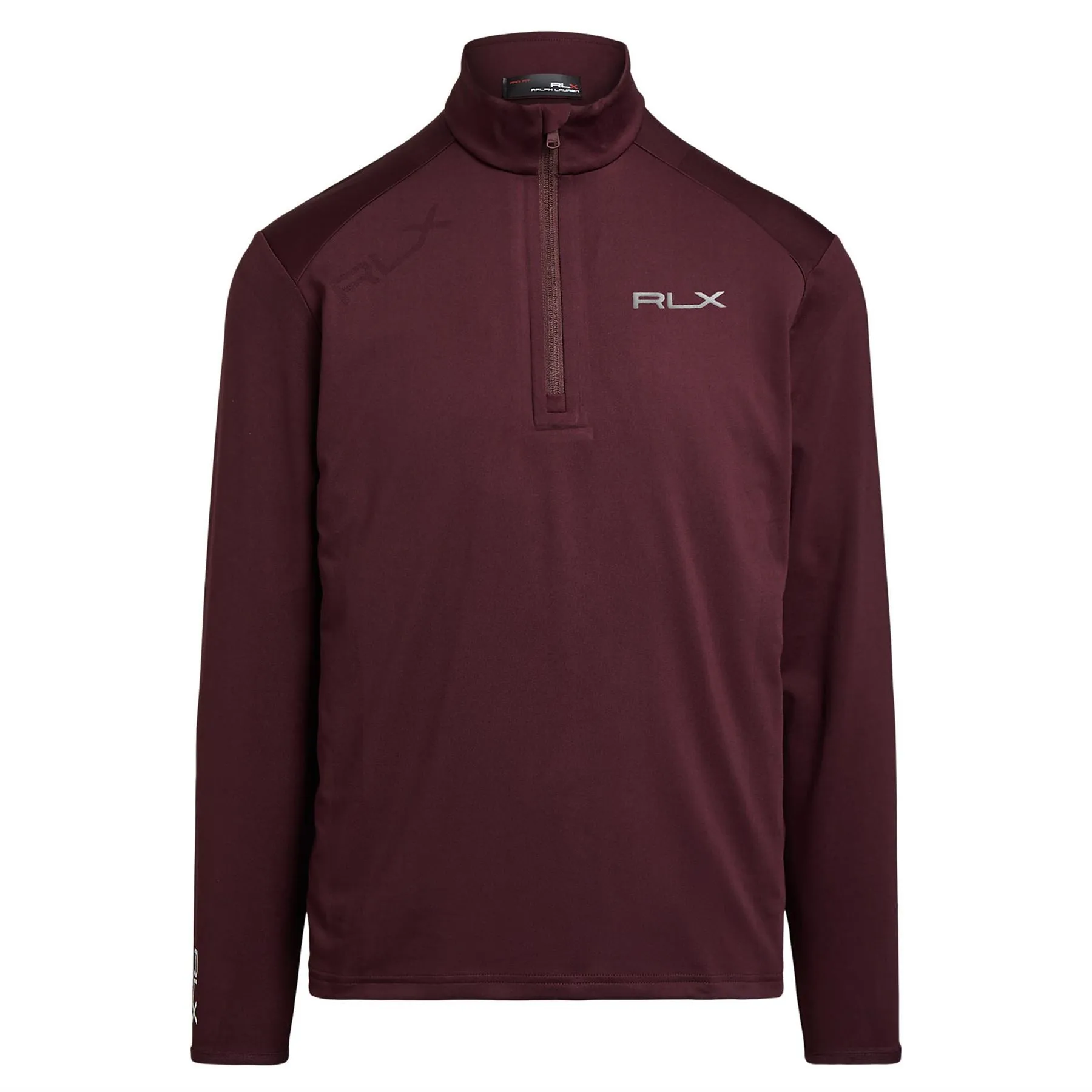 Micro Poly Jacquard Knit Quarter Zip Harvard Wine - AW23