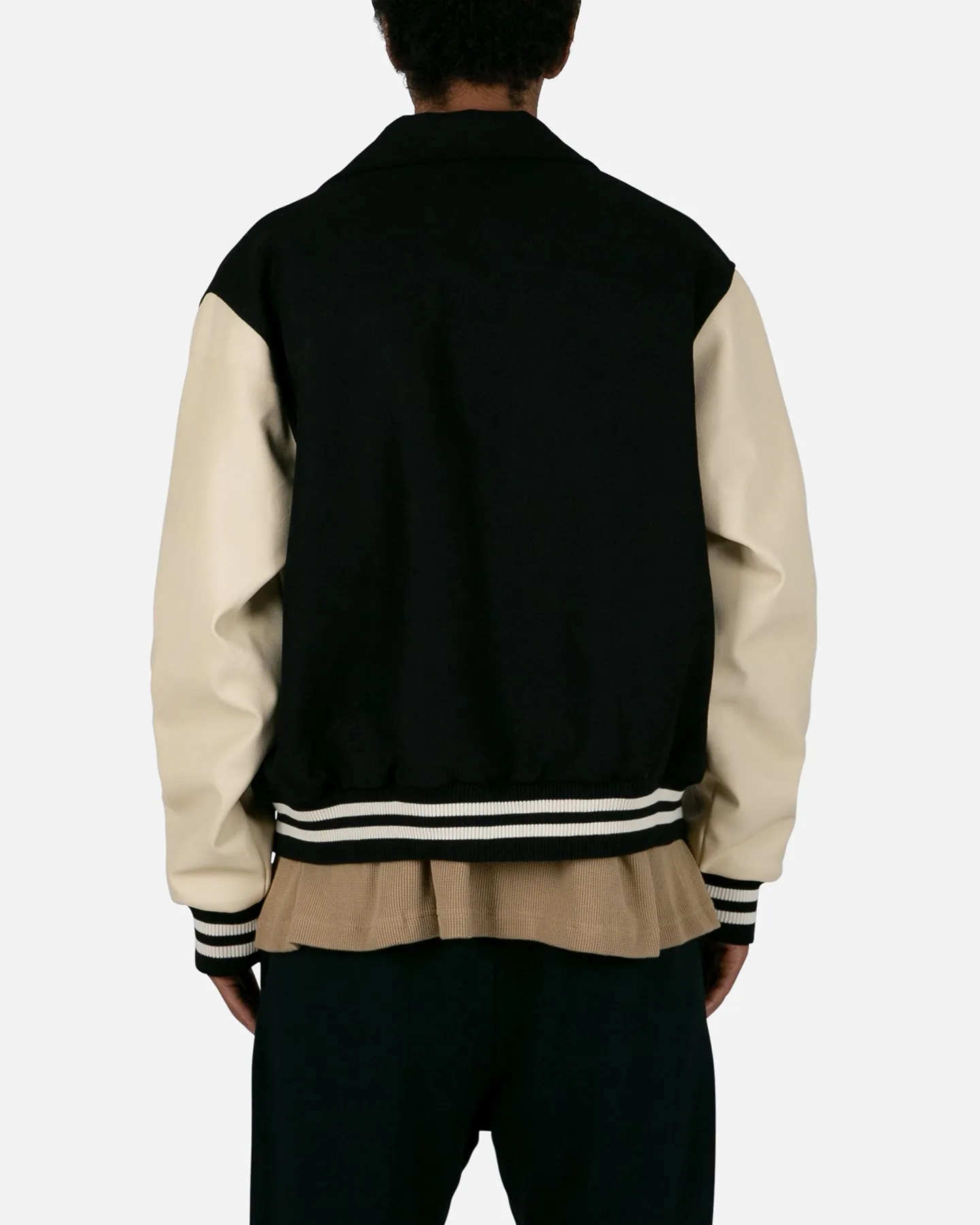 MNML Collared Varsity Jacket Black/White