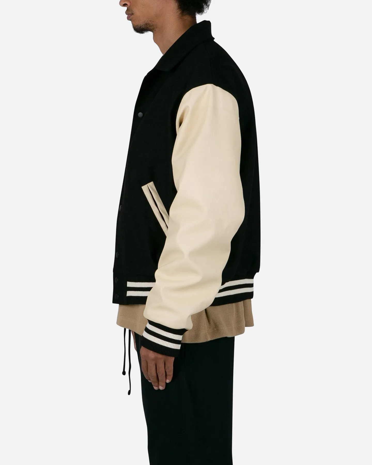 MNML Collared Varsity Jacket Black/White