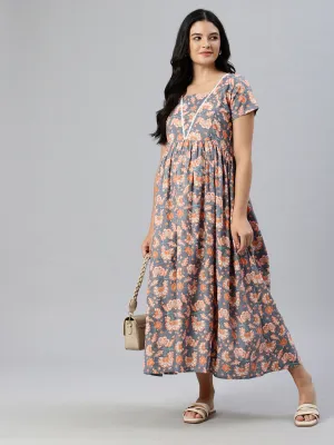 Multicolor Floral Maternity Dress