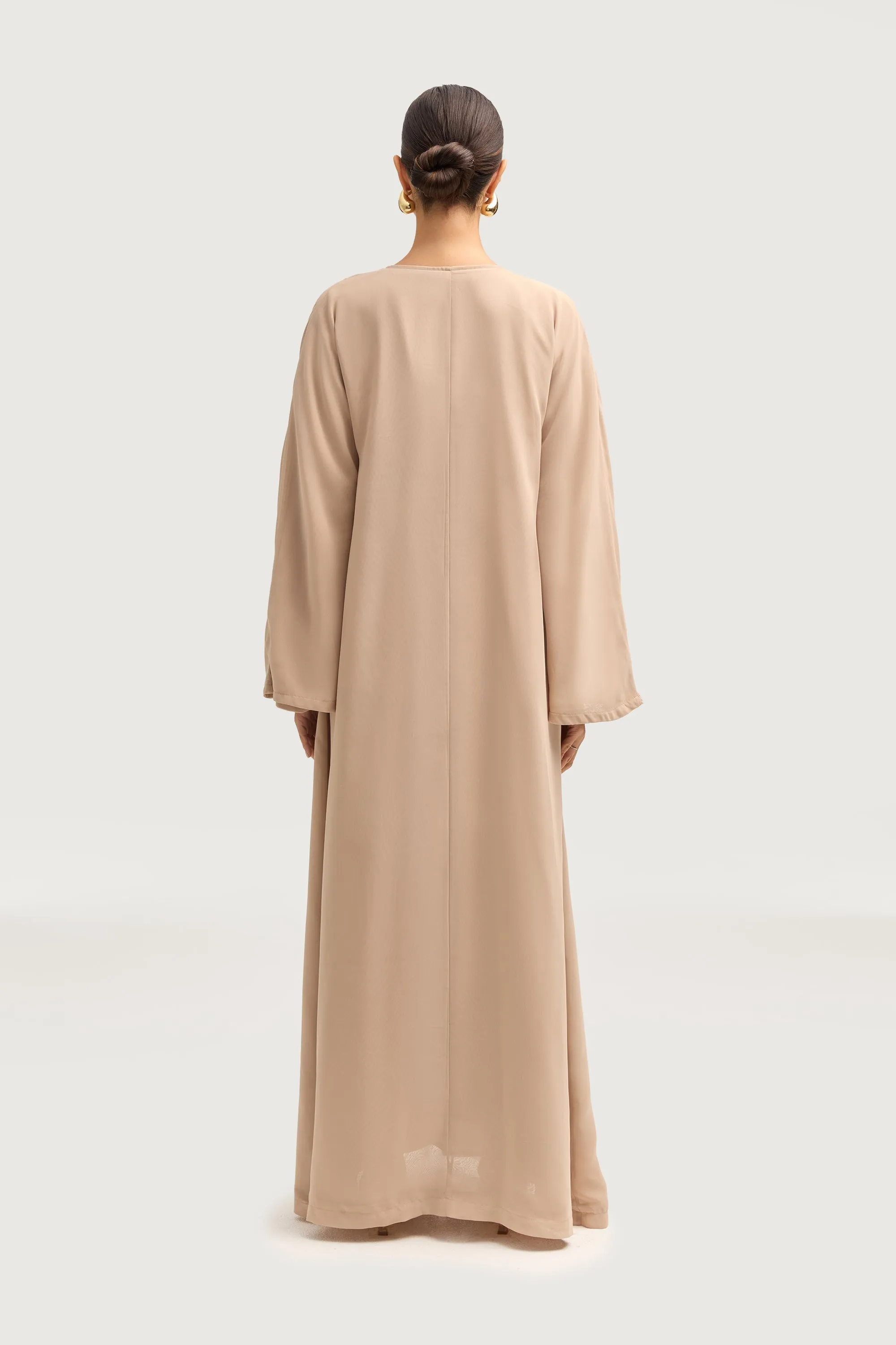 Nevene Three Piece Abaya Set - Stone