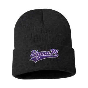 New! Sigma Pi Signature Charcoal Beanie