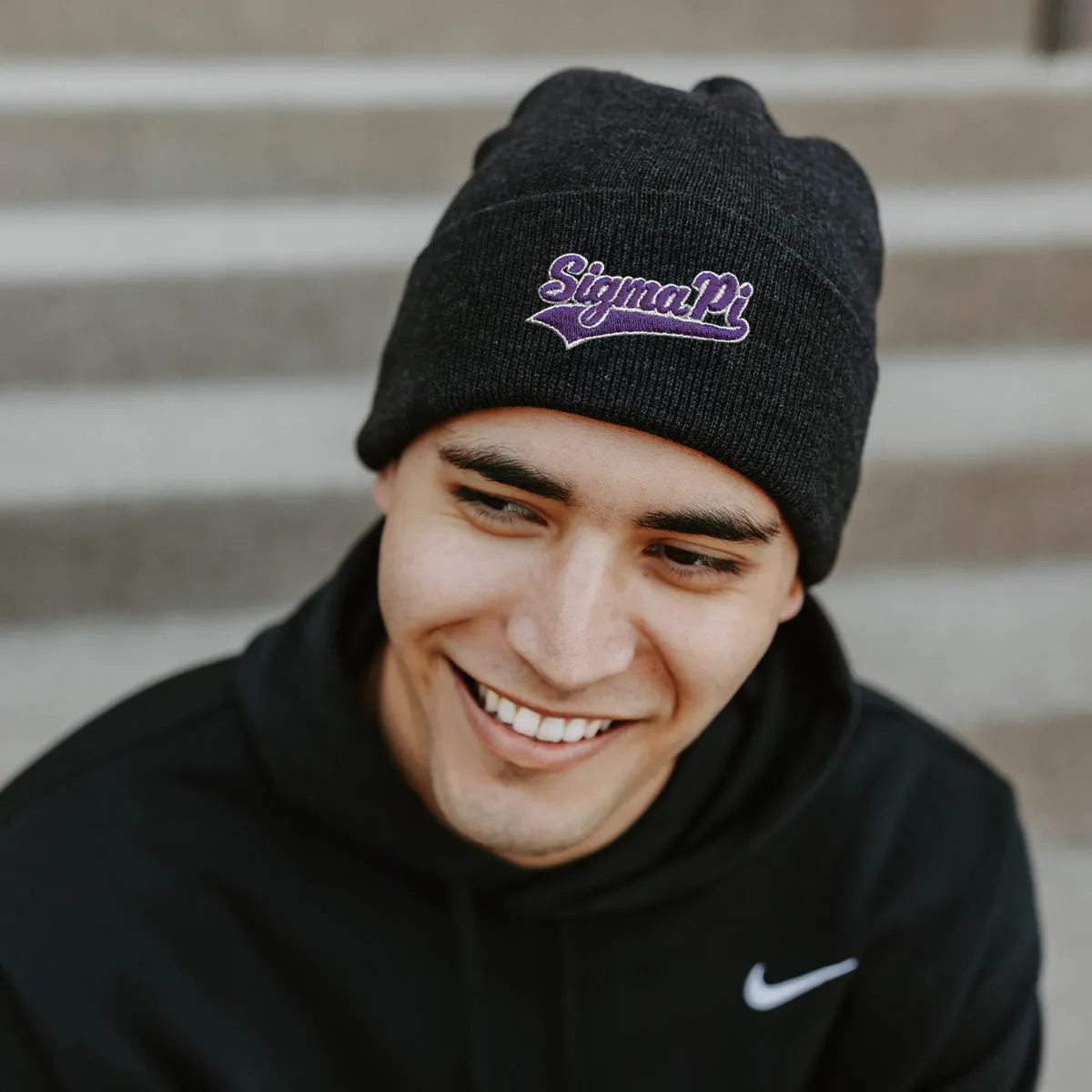 New! Sigma Pi Signature Charcoal Beanie