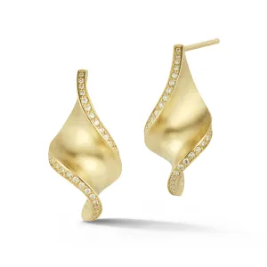 On The Edge Pirouette Diamond and Yellow Gold Earrings