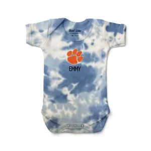 Personalized Clemson Tigers Tie Dye Bodysuit