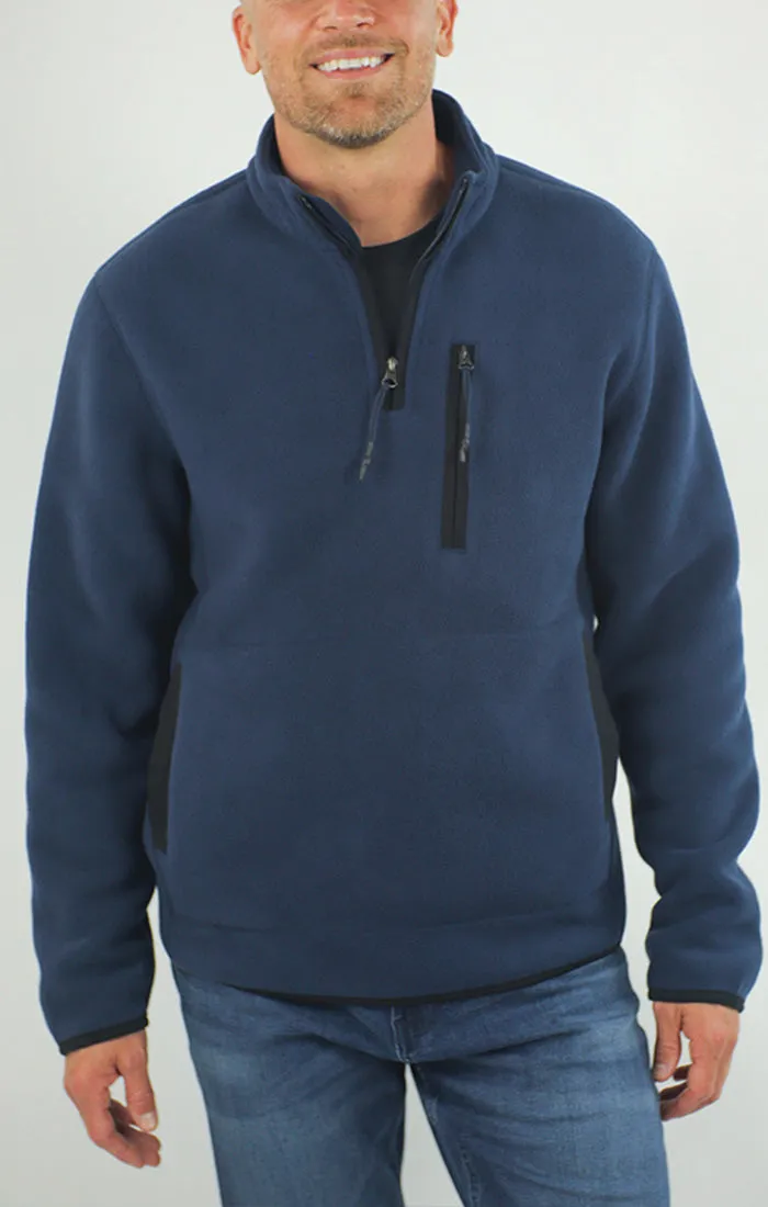 Quarter Zip Sherpa Lined Polar Fleece Pullover