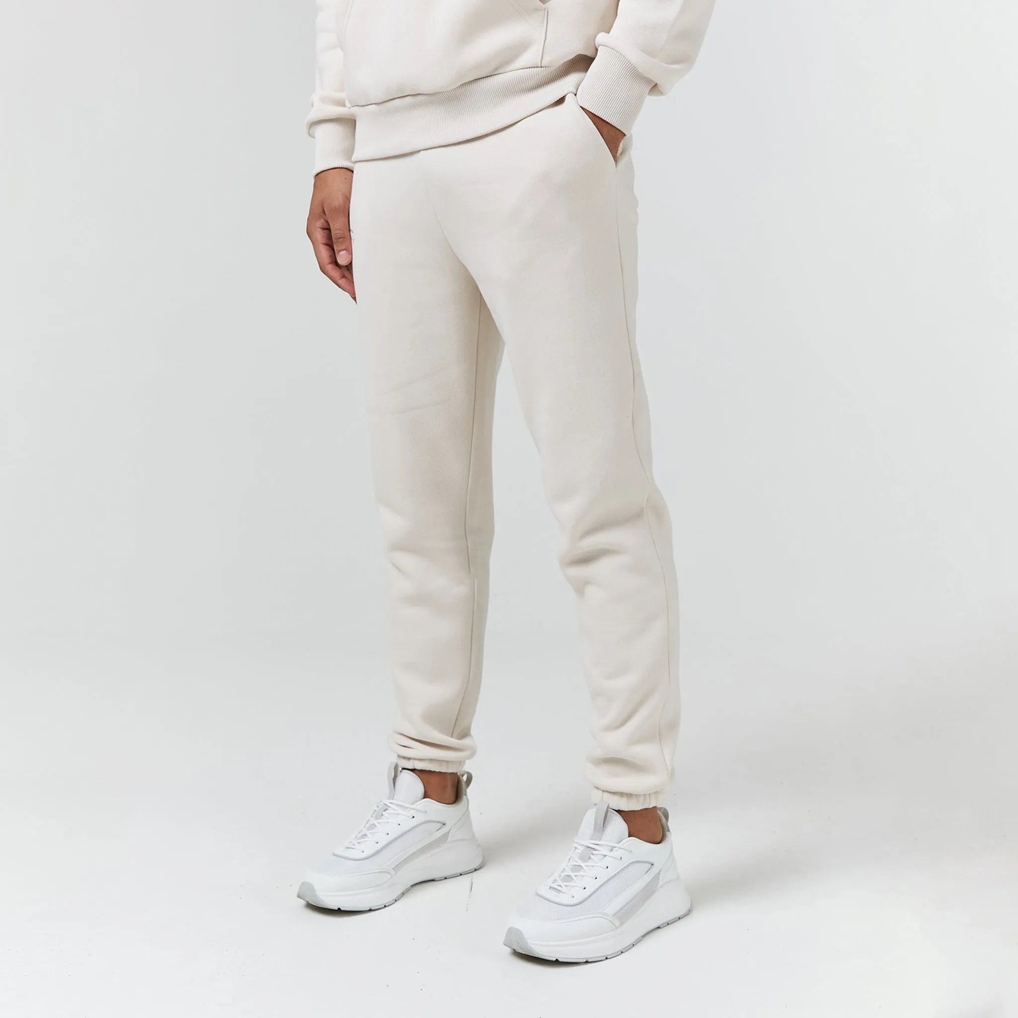 Relaxed Fit Cuffed Jogger | Stone