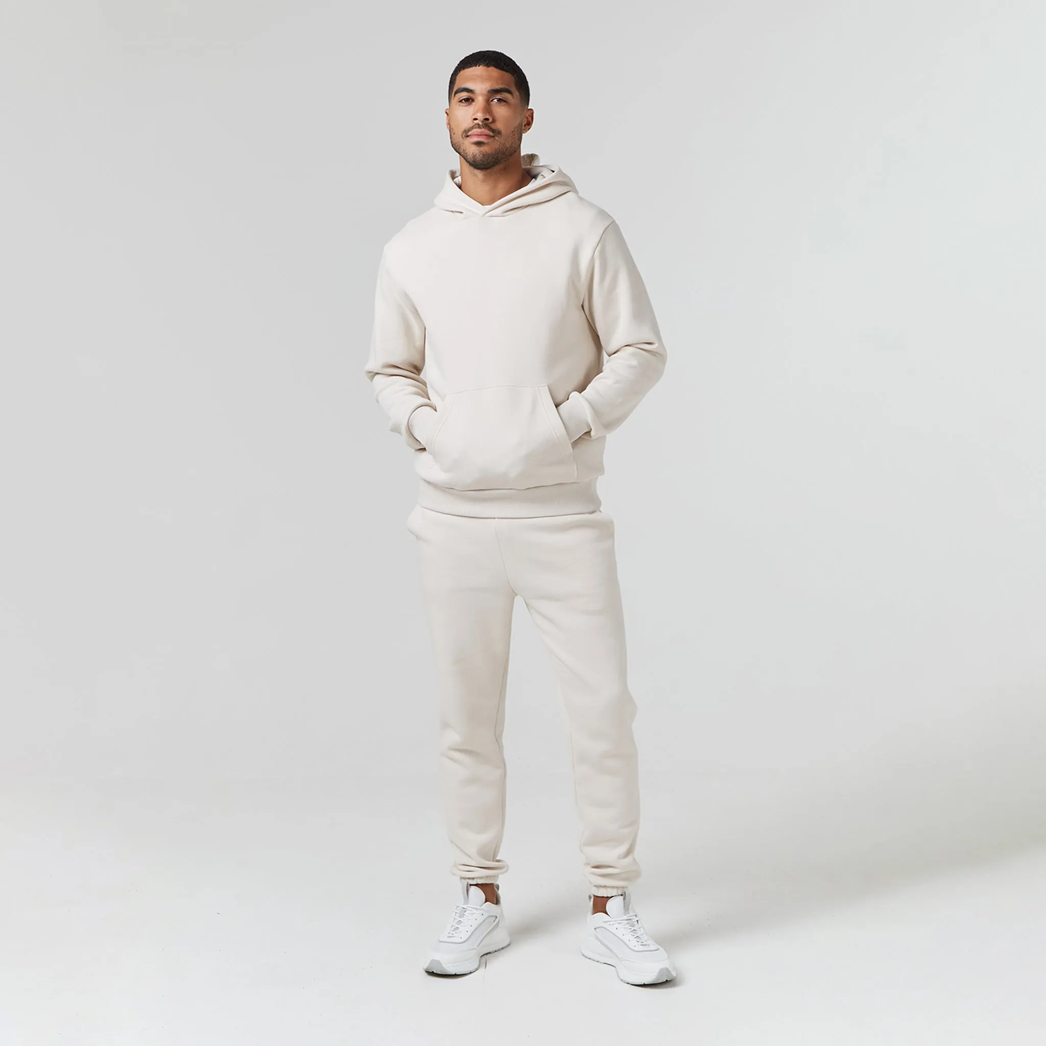 Relaxed Fit Cuffed Jogger | Stone