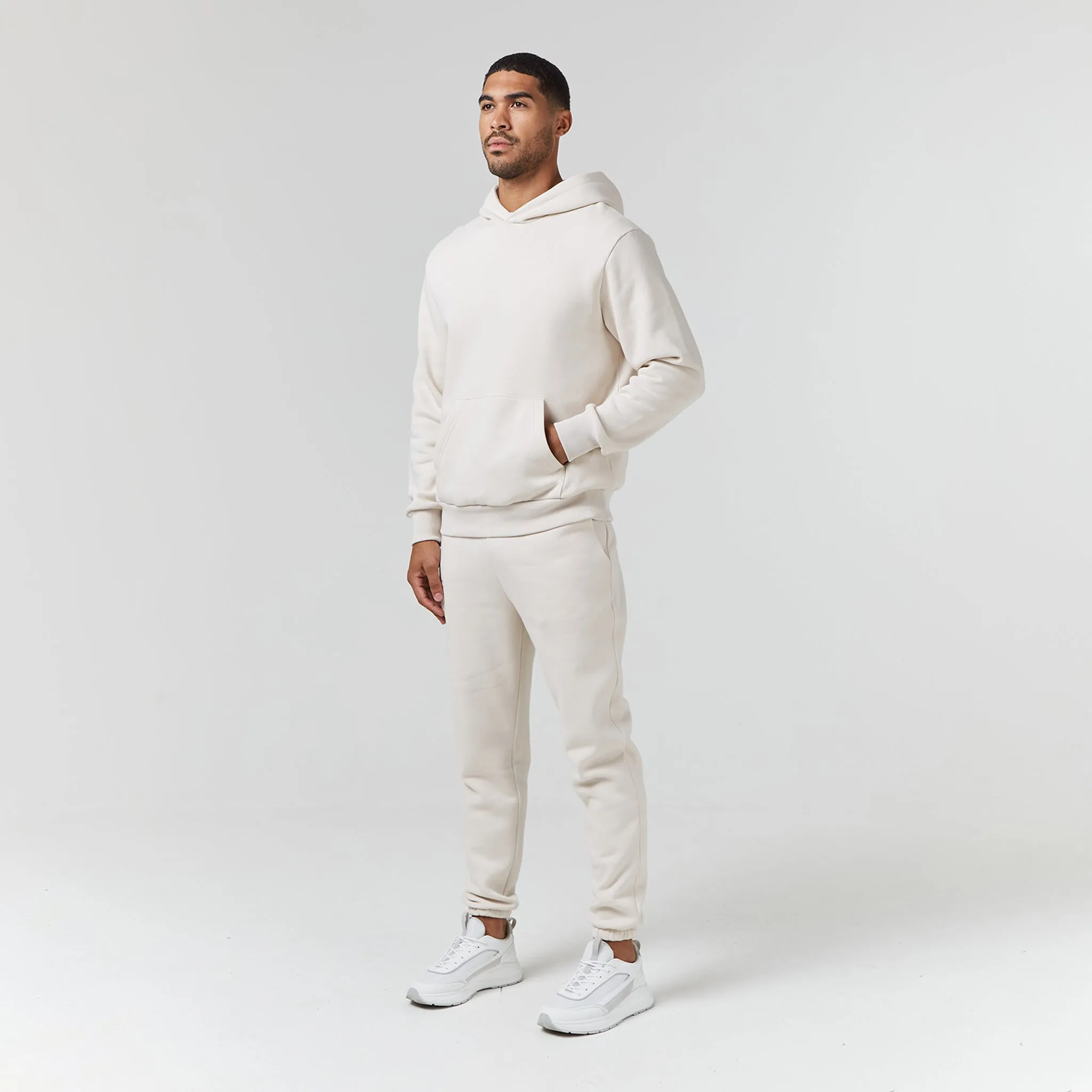 Relaxed Fit Cuffed Jogger | Stone