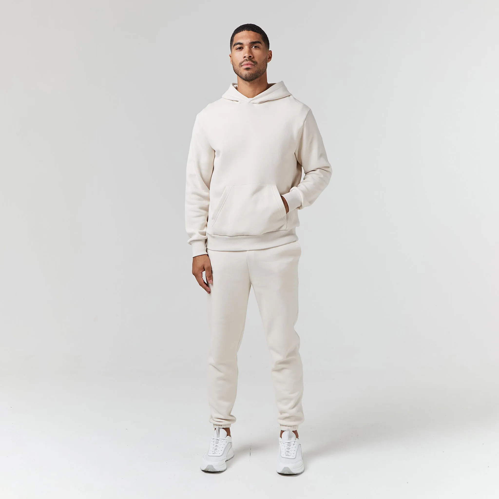 Relaxed Fit Cuffed Jogger | Stone