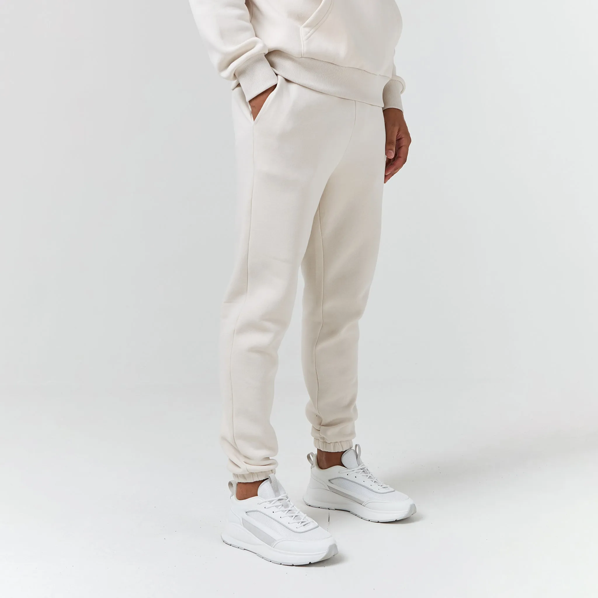 Relaxed Fit Cuffed Jogger | Stone