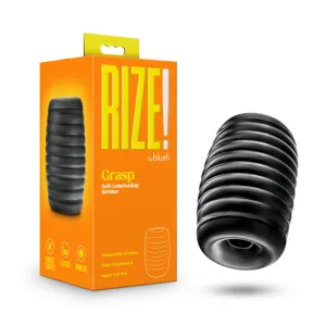 Rize! By Blush® | Grasp Self-Lubricating Pocket Stroker - Made With Ultra Soft X5® Plus - Dual Erotic Chambers - Black