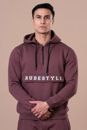 RUDESTYLE ATHLEISURE RELAXED FIT HOODIE-COCA MOCHA