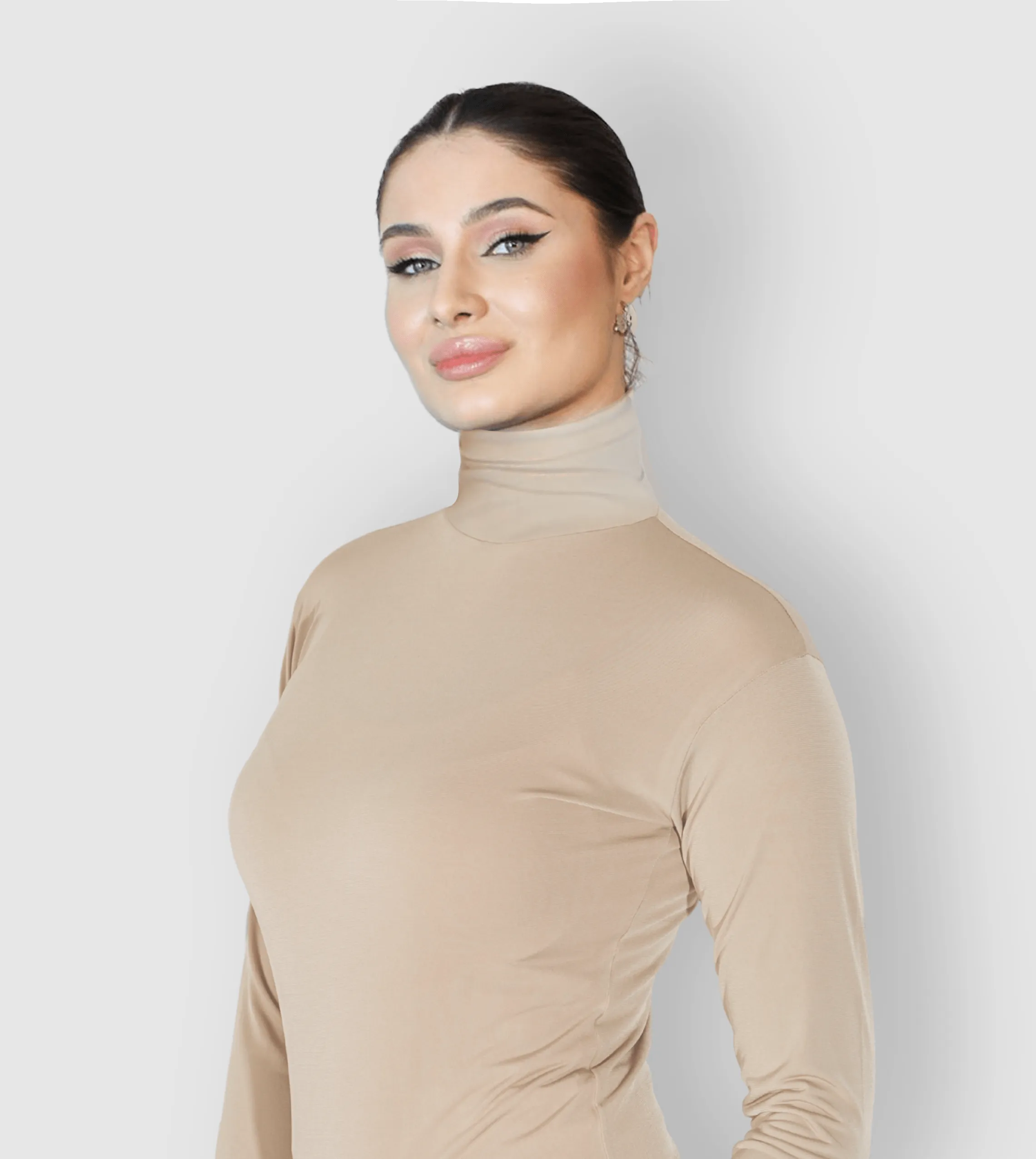 RUUQ Bodysuit Long Sleeve with Mock Neck - Buttermilk