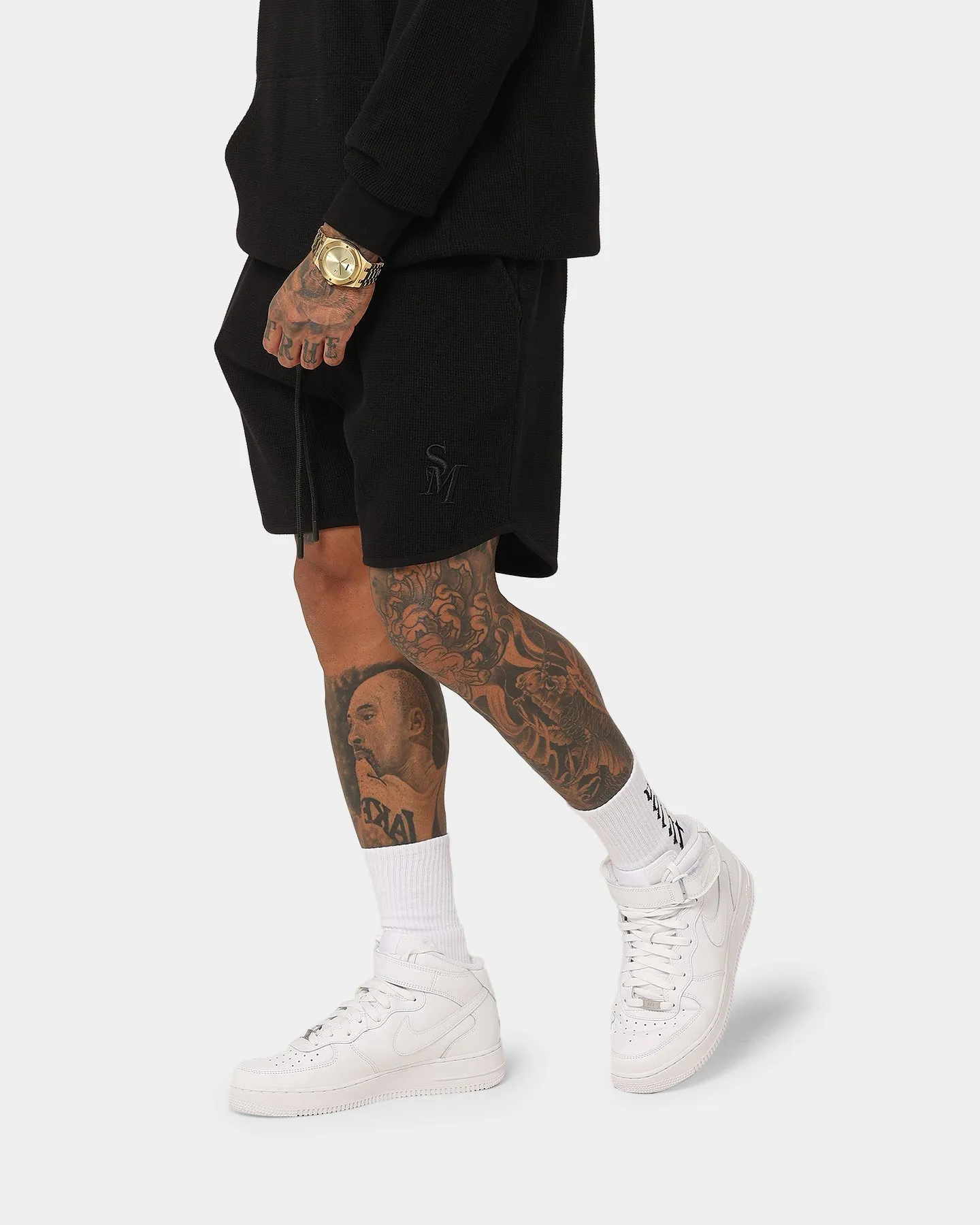 Saint Morta Waffle Shorts Black