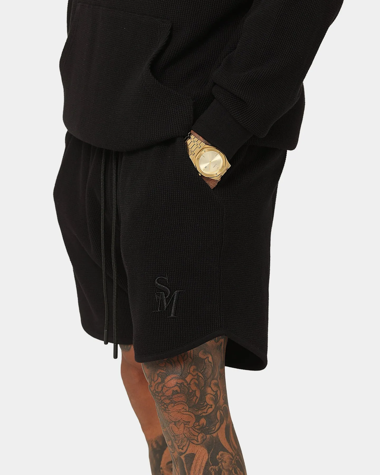 Saint Morta Waffle Shorts Black