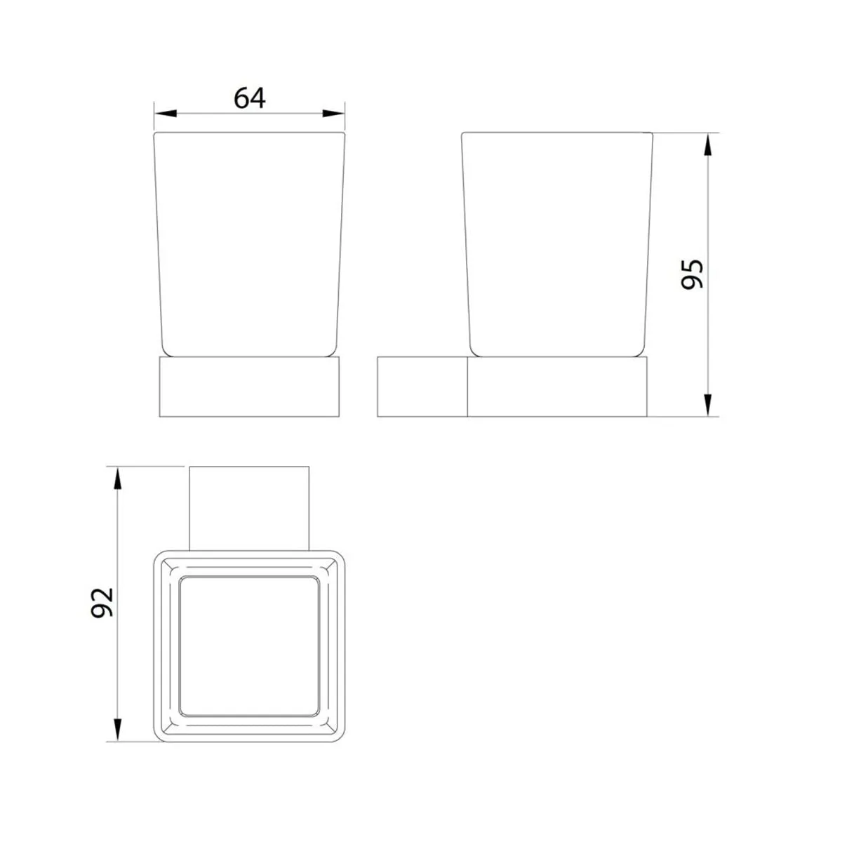 Scudo Mono Wall Mounted Tumbler Holder in Matt Black - MONOACC-001