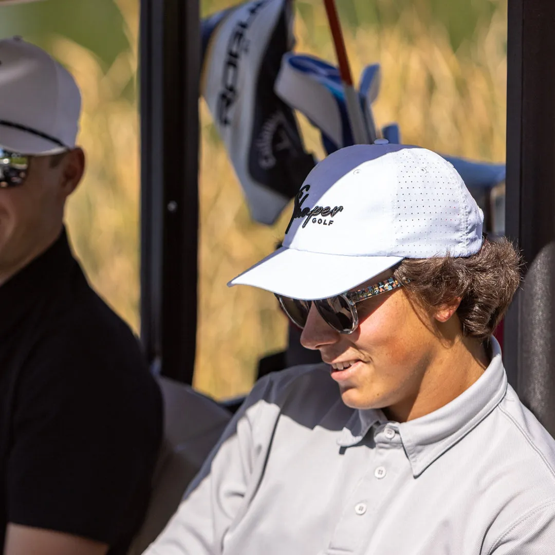 Shaper Golf Relaxed Dad Hat - White/Black