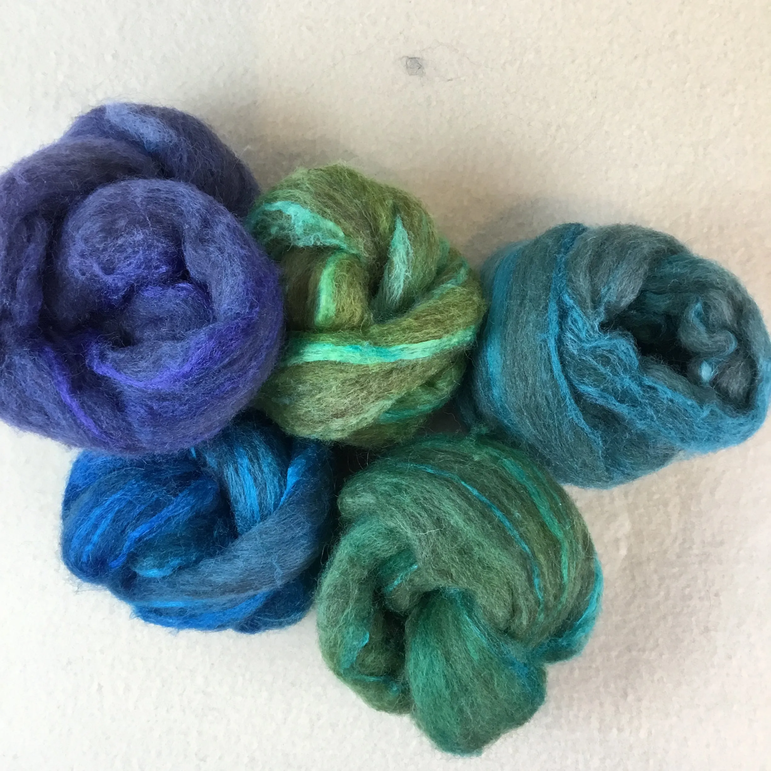 Silk Merino Roving - Multi-Colors