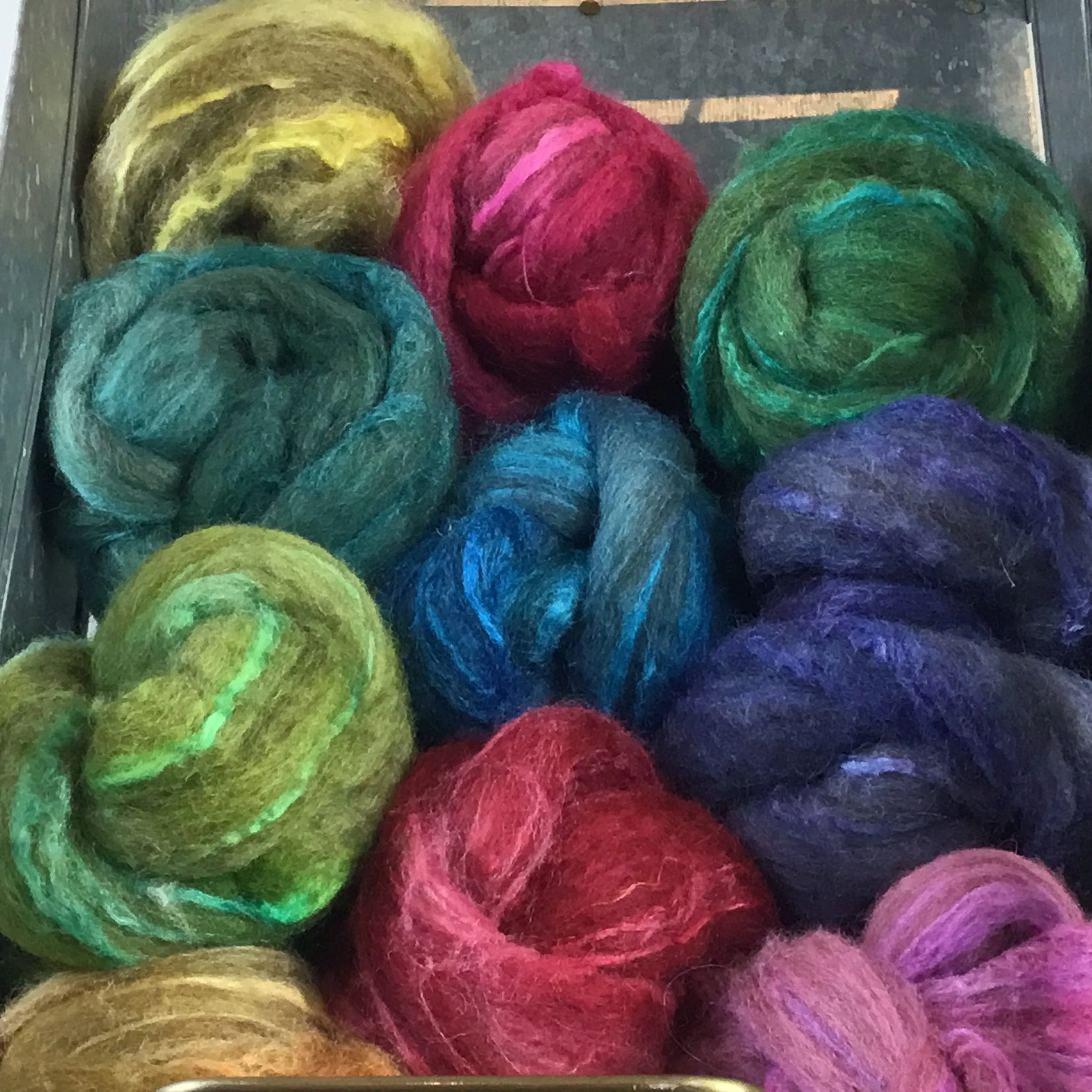 Silk Merino Roving - Multi-Colors