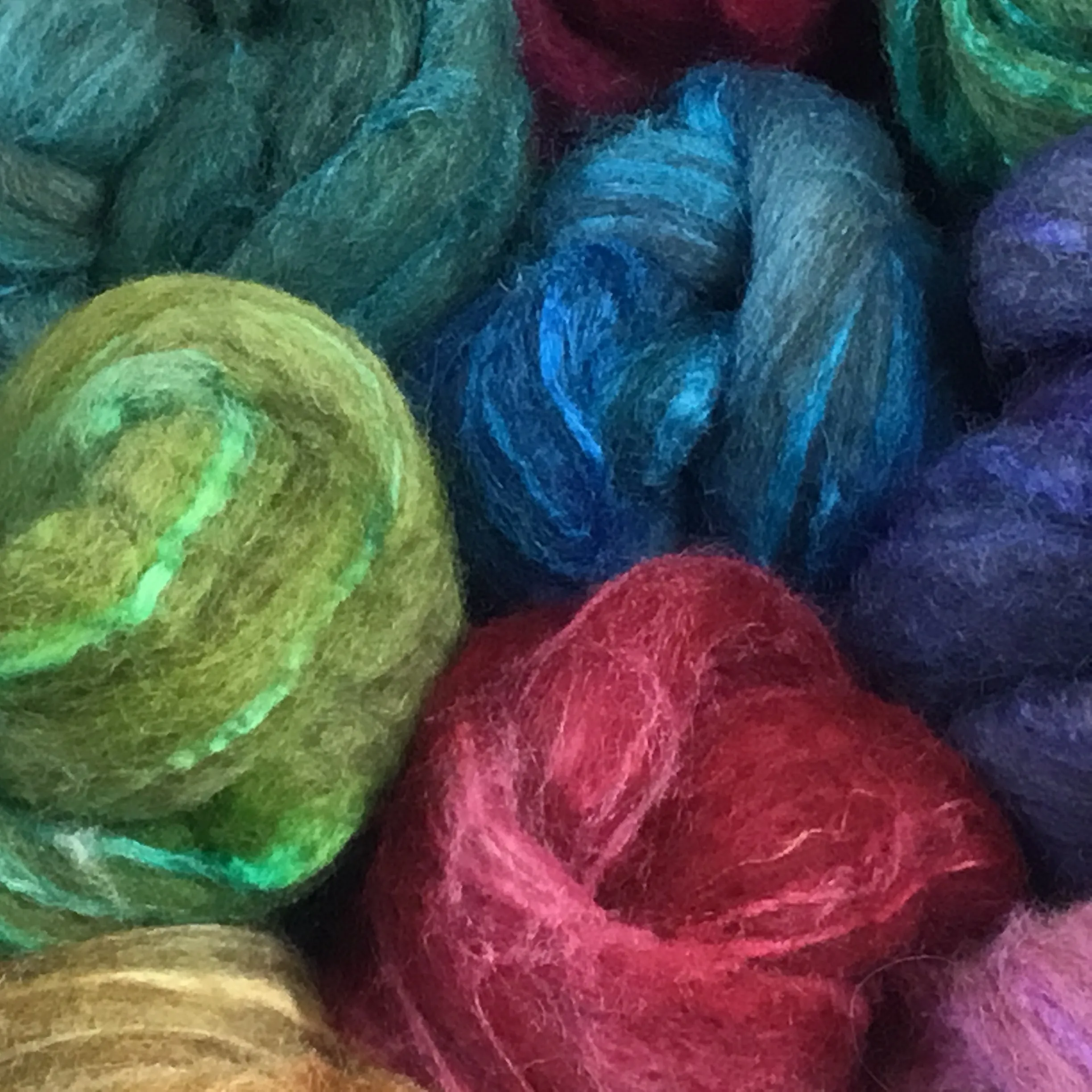 Silk Merino Roving - Multi-Colors