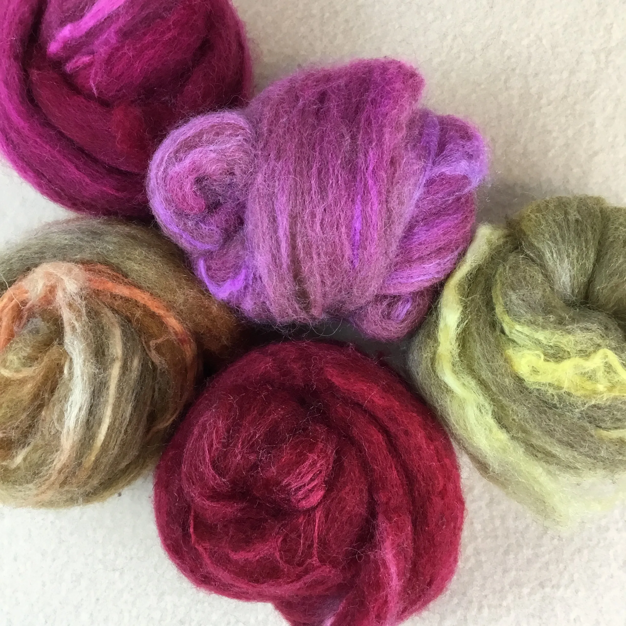 Silk Merino Roving - Multi-Colors