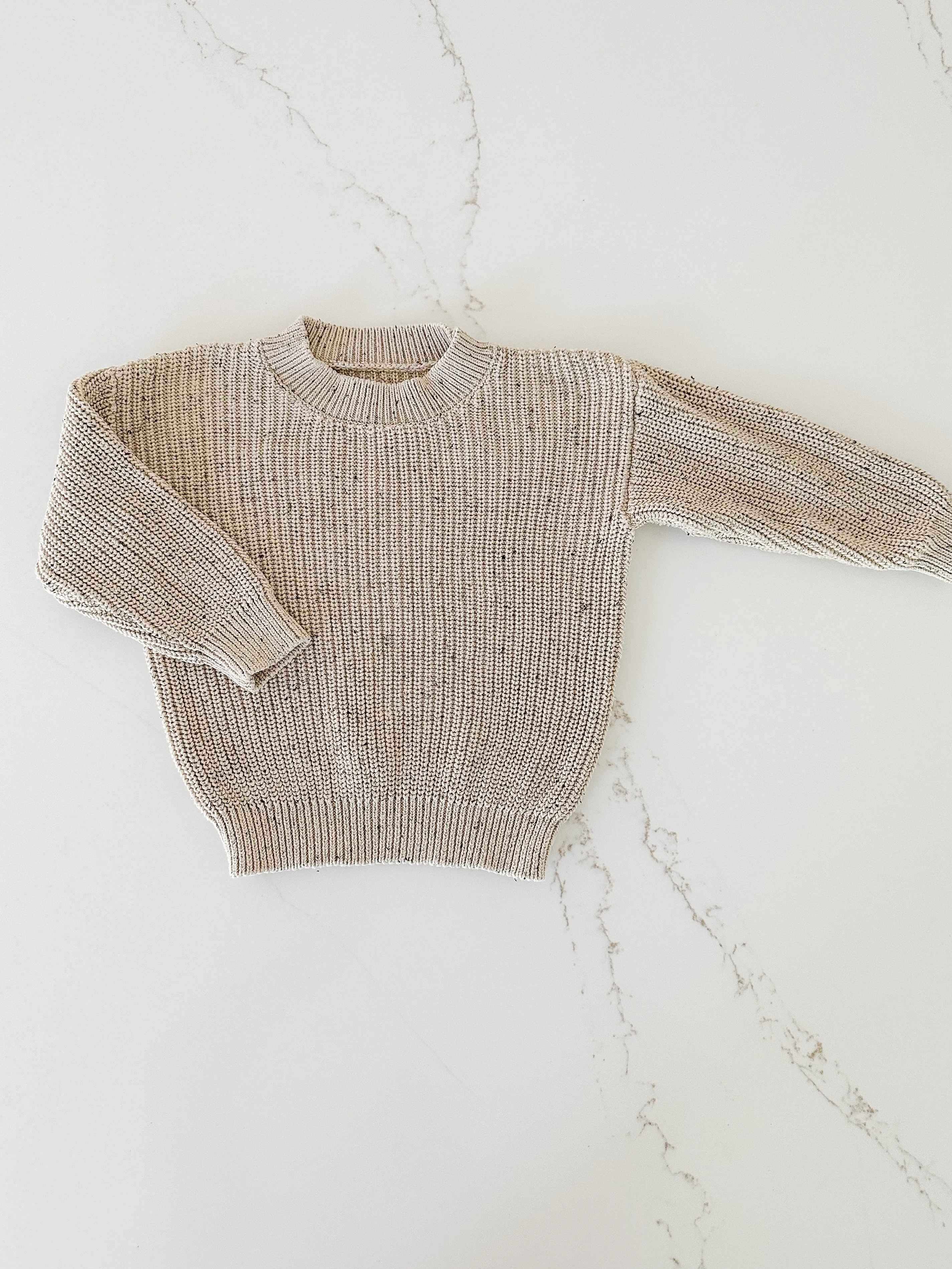 Speckled Chunky Sweater - Sand