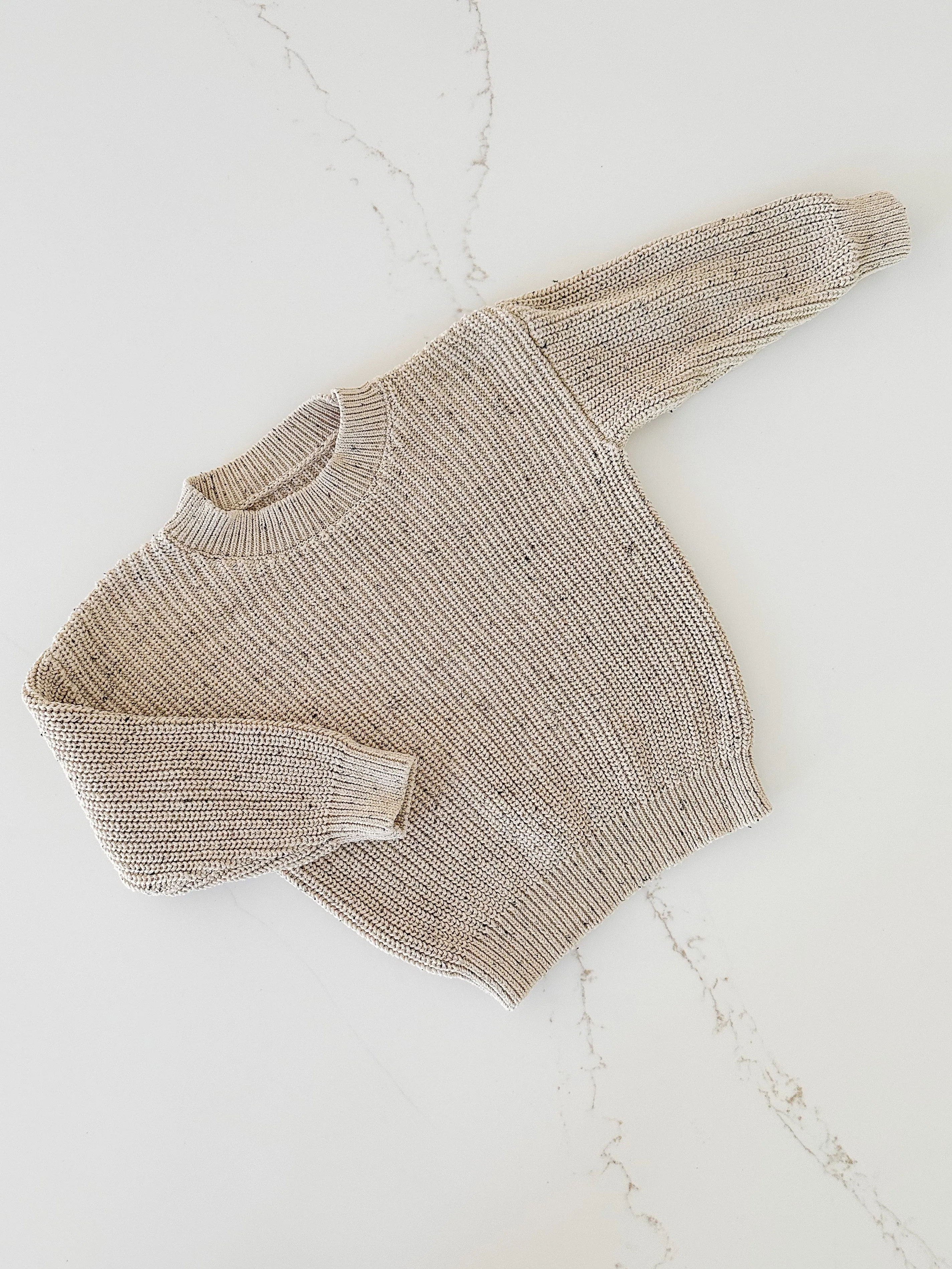 Speckled Chunky Sweater - Sand