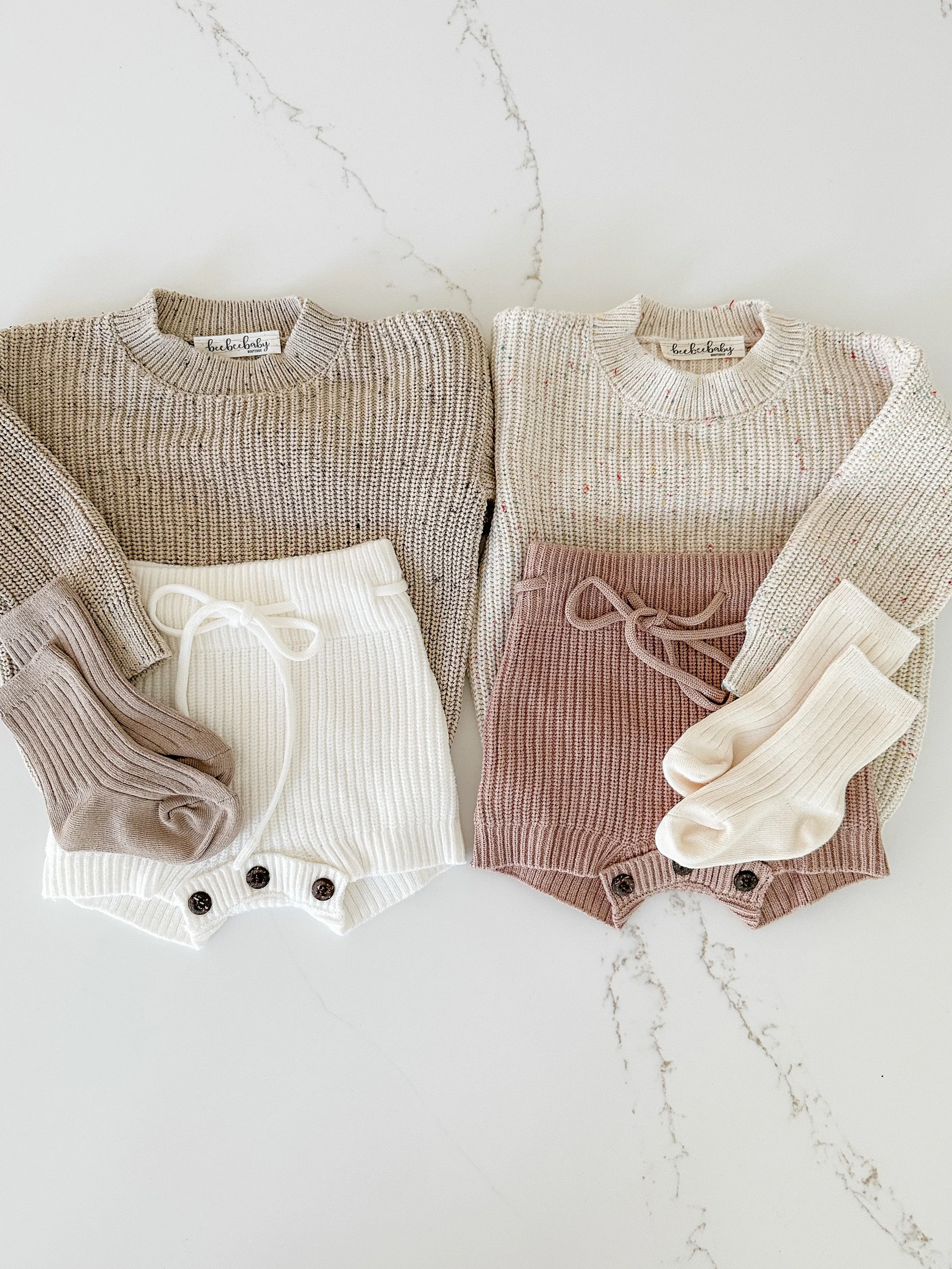 Speckled Chunky Sweater - Sand