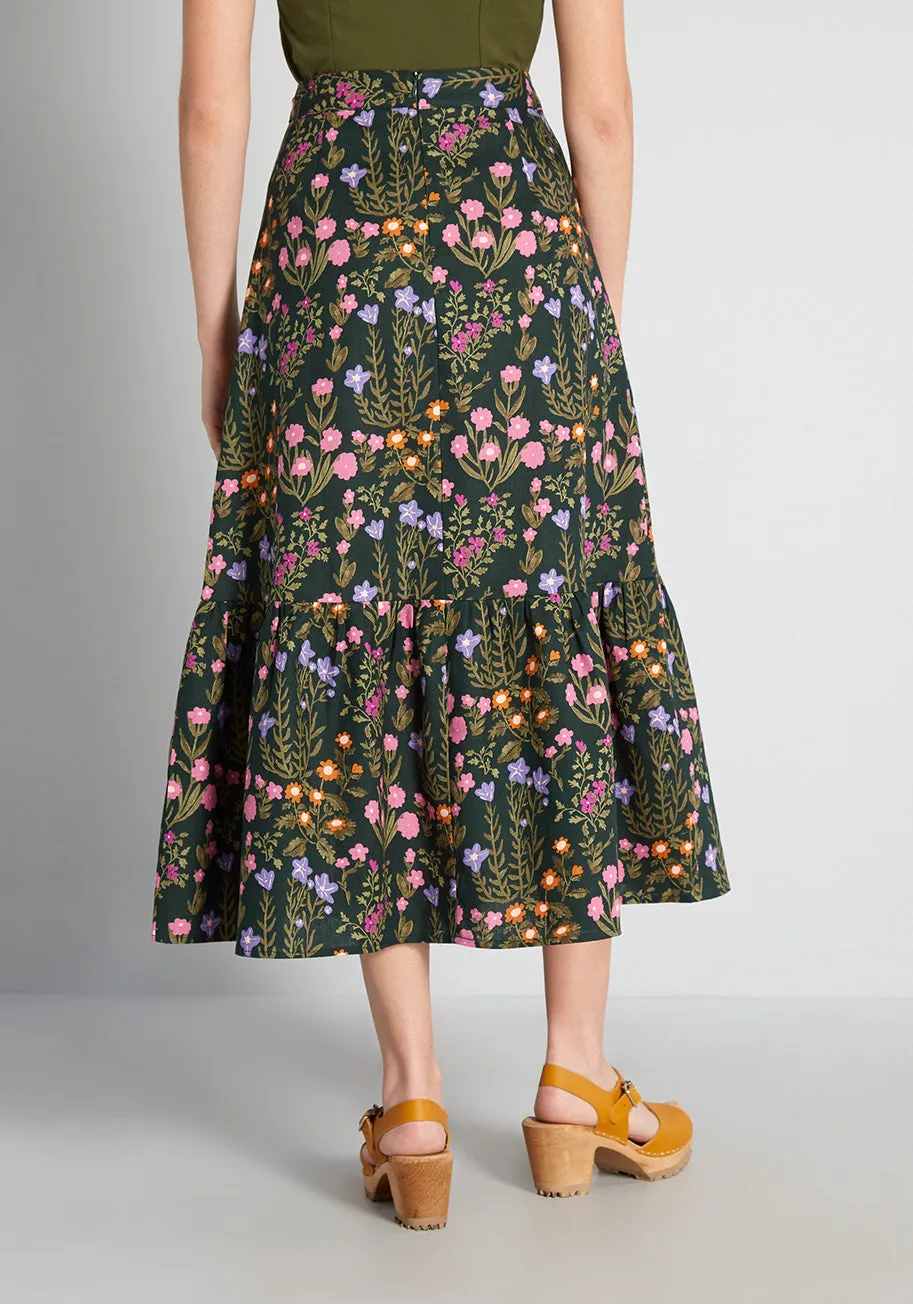 Spring is Here to Stay Tiered Midi Skirt