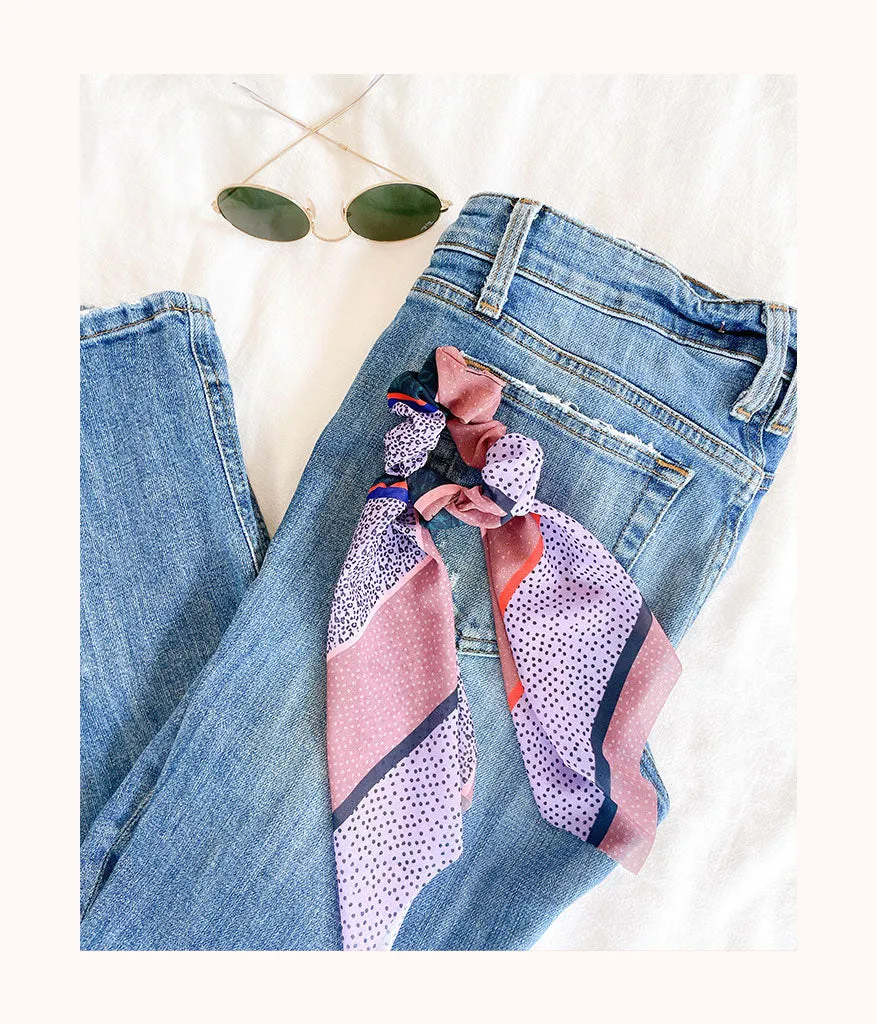 The Retro Scarf Scrunchie: Multi Print