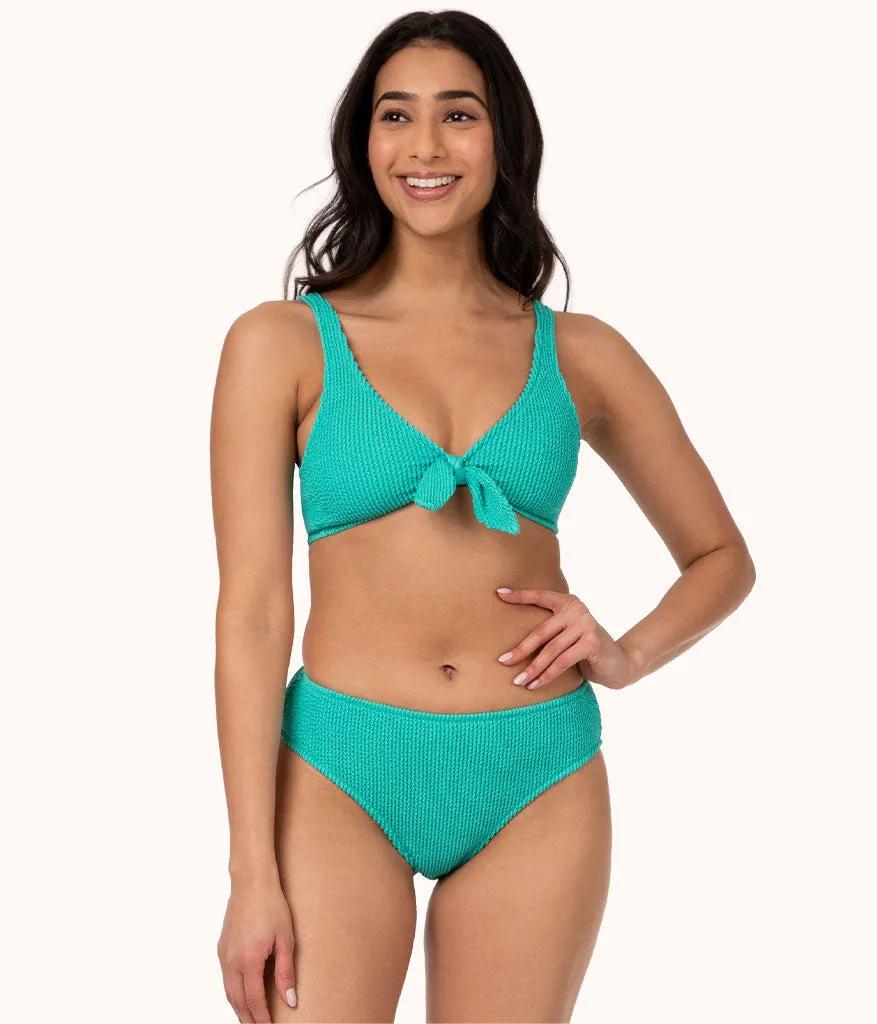 The Ruched High Waist Bikini: Aquamarine