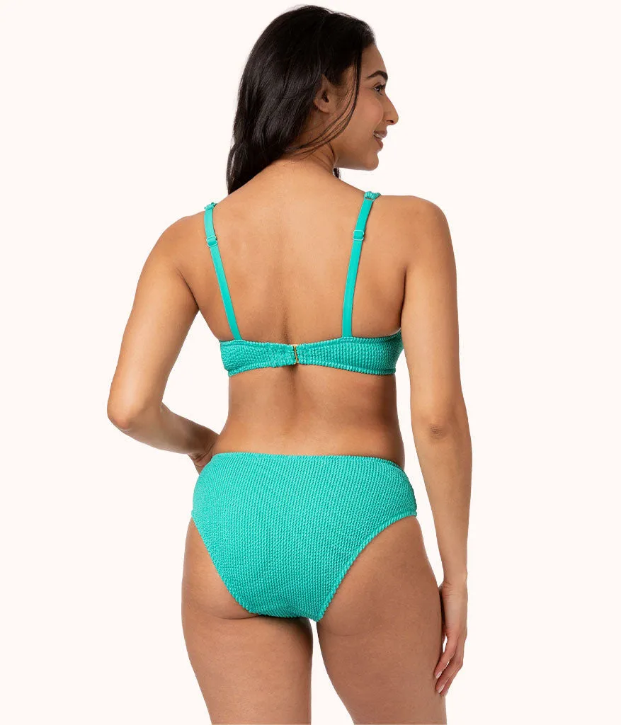 The Ruched High Waist Bikini: Aquamarine