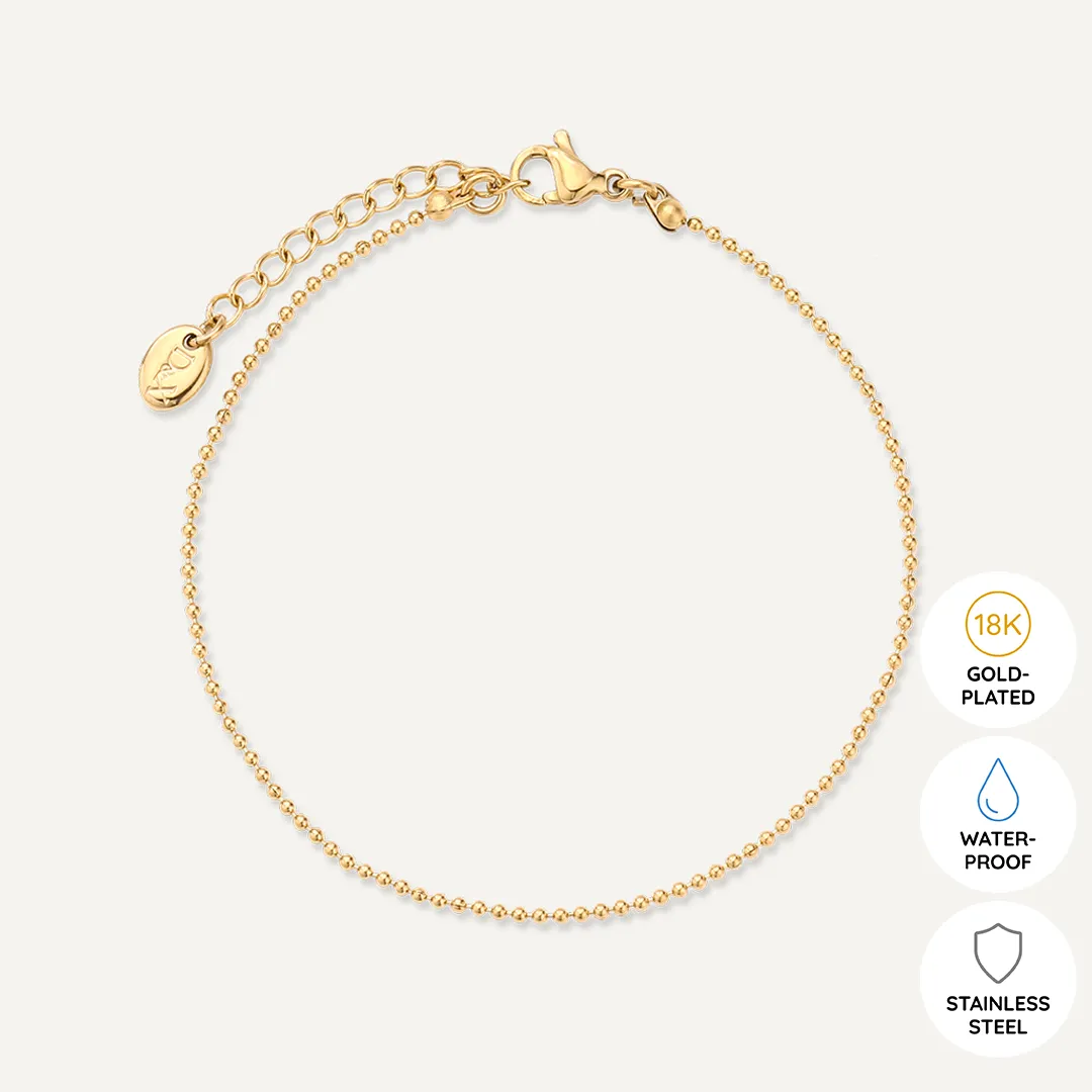 Vibes | Beaded Bliss Clasp Bracelet | 18K Gold-Plated