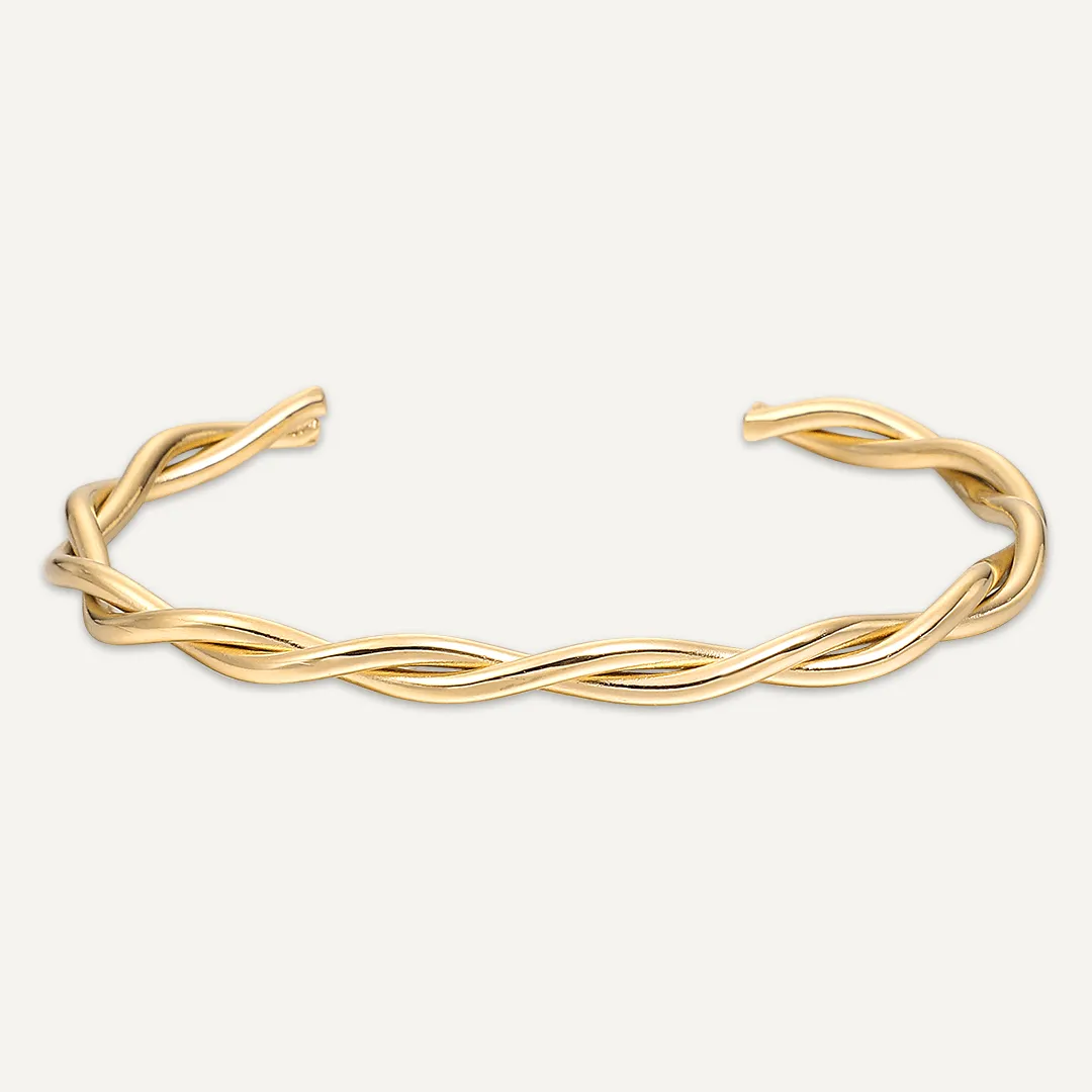 Vibes | Spiraled Grace Open Bracelet | 18K Gold-Plated