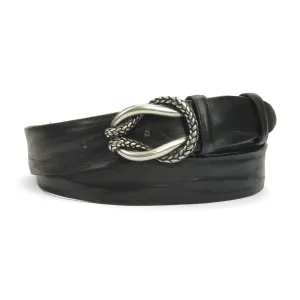 Vintage Feel Black Reef Knot Belt