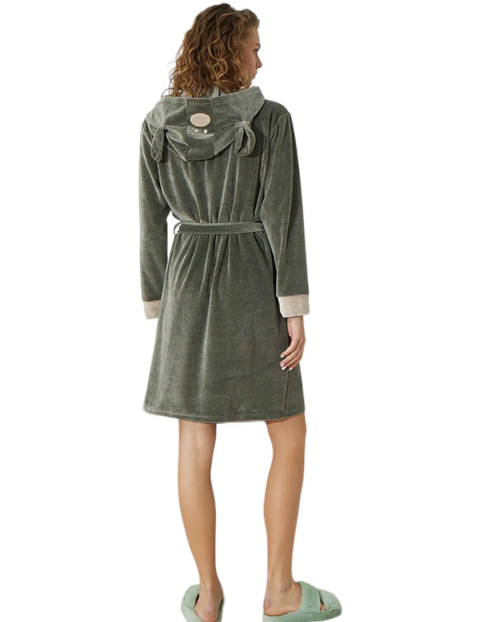 Warmth and Elegance Olive Winter Sleepwear Robe