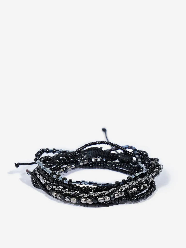 Westside Accessories Black Beaded Stackable Bracelet