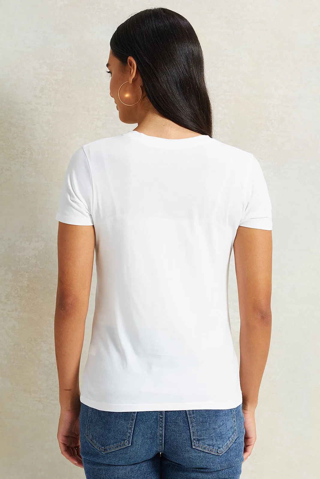 Women White Positano Printed T-Shirt