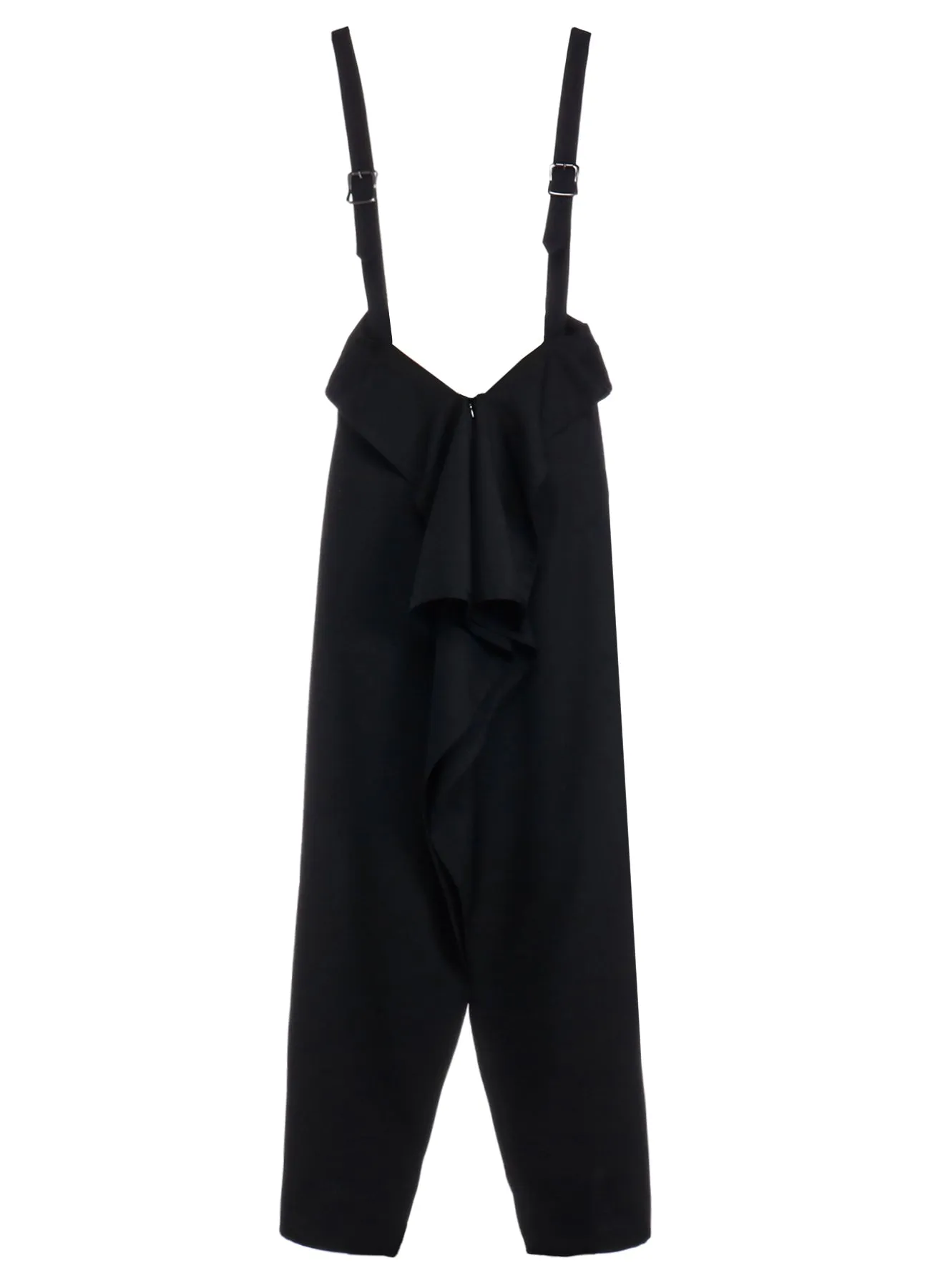 WOOL GABARDINE SQUARED SUSPENDER SKIRT